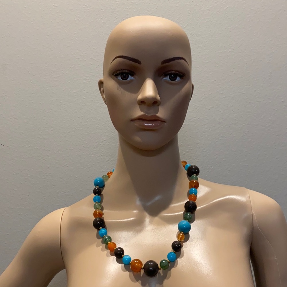 Earth tone beaded necklace